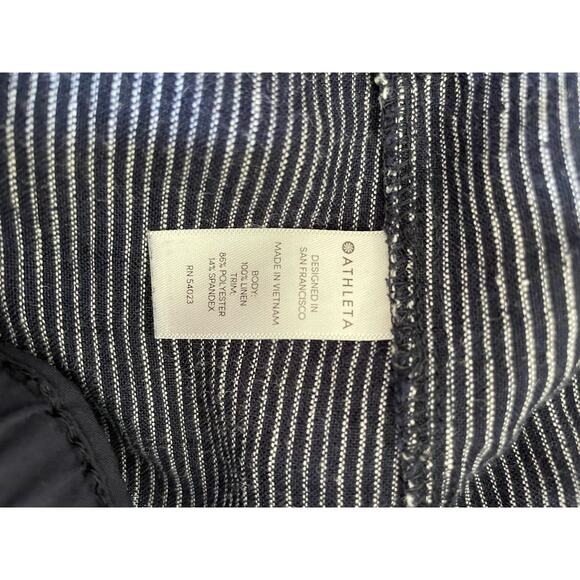 ATHLETA Woman's Cabo Tide Linen Pants Navy Stripe, Size 4 - Picture 5 of 5